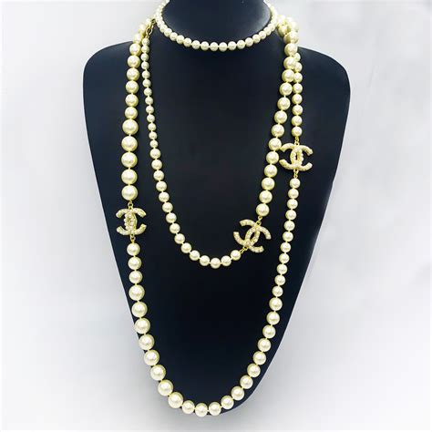 chanel gold necklace with pearls|authentic chanel necklace for sale.